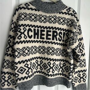 A New Day Black and Cream Cheers Sweater